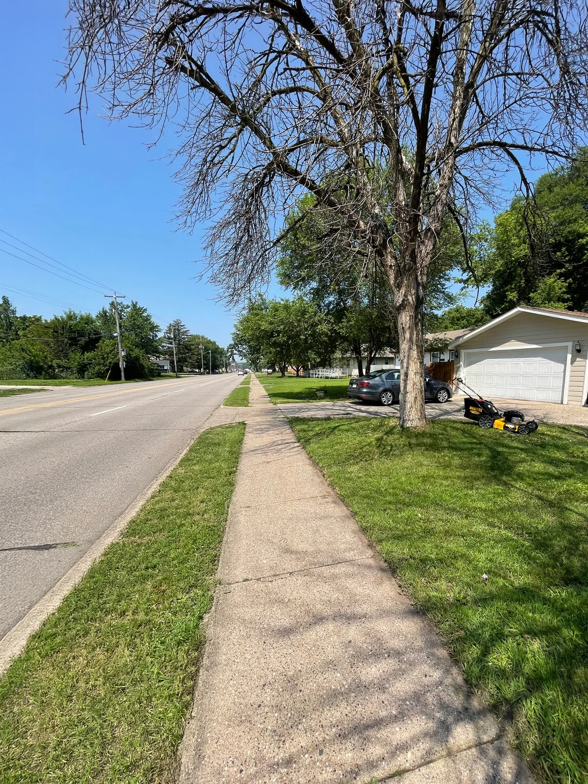 Sidewalk after pressure washing